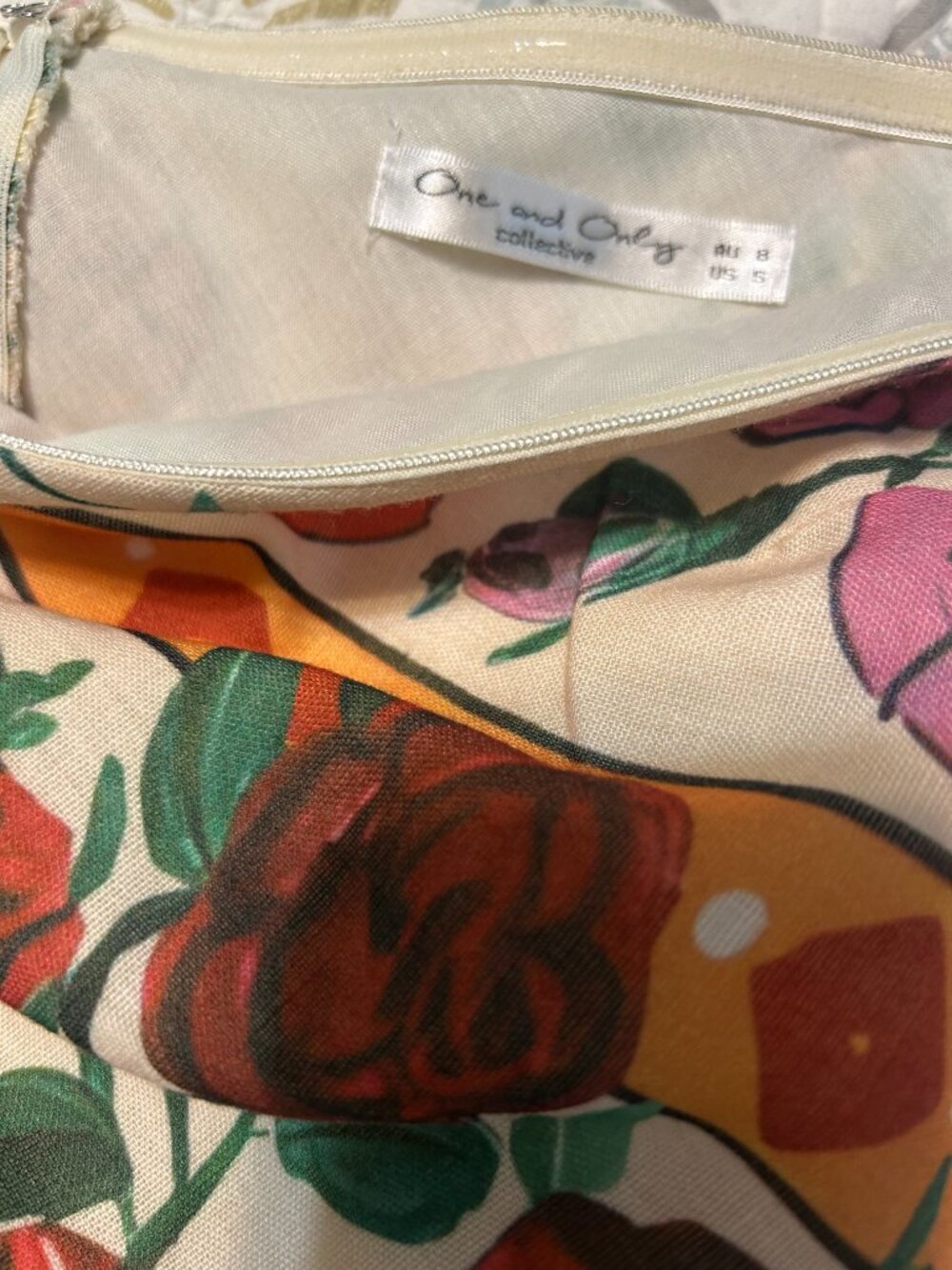 One and Only Floral Cascade Maxi Dress Italian Print, Size Small